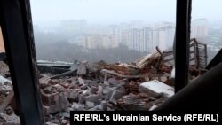 Вынікі расейскіх удараў дронамі па Кіеве, архіўнае фота 