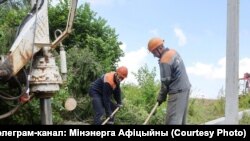 Аднаўленьне ЛЭП пасьля ўрагану