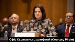 28 сакавіка 2023 году Сьвятлана Ціханоўская прыняла ўдзел слуханьнях у Камітэце міжнародных спраў Сэнату ЗША.