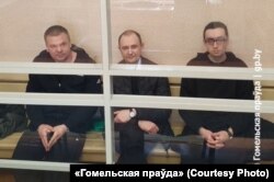 Музыкі гурта Tor Band падчас агучаньня прысуду. 31 кастрычніка 2023 году