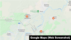 Вёскі на беларуска-ўкраінскім памежжы, дзе 11 сакавіка, магчыма, адбыўся інцыдэнт з удзелам расейскага войска