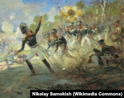 «Подзьвіг салдат генэрала Н.М. Раеўскага пад Салтанаўкай 11 ліпеня 1812 года», Мікалай Самакіш (1912 год)