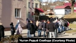 Пратэст супраць расейскай агрэсіі ў Менску 27 лютага