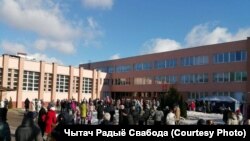 Пратэст супраць расейскай агрэсіі ў Менску 27 лютага 2022