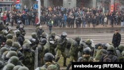 Ілюстрацыйнае фота. Жорсткі разгон удзельнікаў мітынгу на Дзень Волі ў Менску. 25 сакавіка 2017 году