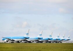 Авіяпарк галяндзкага перавозчыка KLM. Палёты спыненыя праз пандэмію