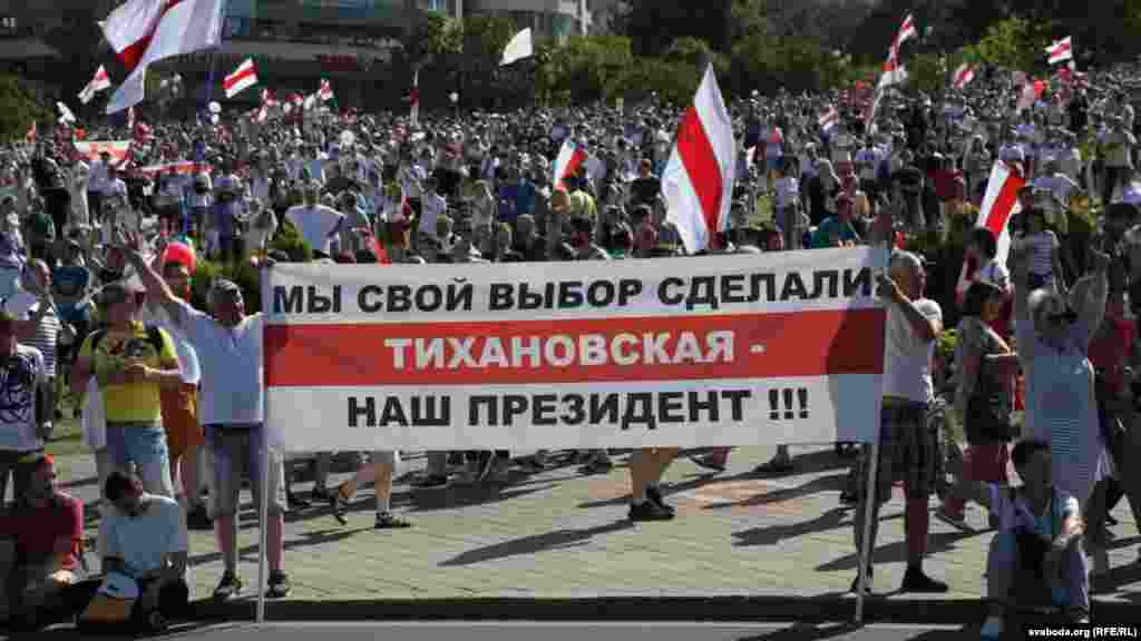 Belarus - The posters and inscriptions on the March of Freedom in Minsk, August 17, 2020