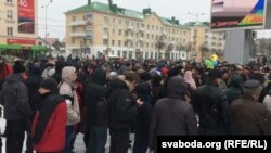 Ілюстрацыйнае фота. «Марш недармаедаў» у Баранавічах. 26 лютага 2017 году