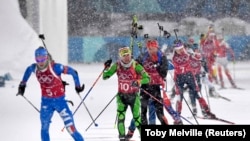 Як беларускія біятляністкі перамаглі ў алімпійскай эстафеце. Фотагалерэя