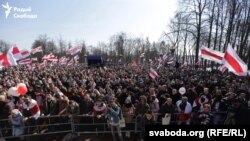 Сьвяткаваньне 100 год БНР ля Опэрнага тэатру ў Менску, 25 сакавіка 2018