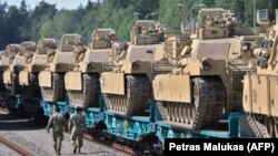 Амэрыканскія танкі Abrams у Літве, верасень 2020