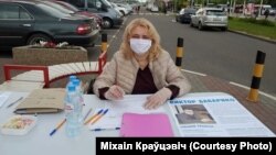 Сьвятлана Купрэева, сябра ініцыятыўнай групы Віктара Бабарыкі і каардынатар па адным з раёнаў Менску. Архіўнае фота. 