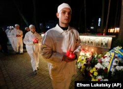 Жалобны пэрформанс памяці ліквідатараў аварыі на ЧАЭС. Украіна, 26 траўня 2019