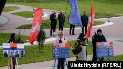 Адзін зь пікетаў «Эўрапейскай Беларусі», архіўнае фота