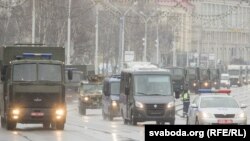 Belarus - Police cars to break up demonstrations in Minsk on Freedom Day, 26Mar2017