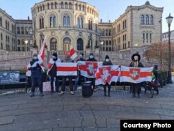 Акцыя салідарнасьці зь Беларусьсю ў Осла, Нарвэгія. 14 лютага.