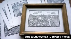 Колькасьць сюжэтаў для дрэварытаў неабмежаваная. Браслаў. Дрэварыт мастака Ўладзімера Кандрусевіча