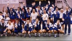 Аб'яднаная каманда алімпійскіх чэмпіёнаў-1992. Фота з сайту handballfast.com, дазвол на выкарыстаньне ад рэдактара Сяргея Новікава