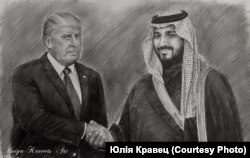 Адзін з рысункаў з Дональдам Трампам, які пасварыў мастачку з прыхільнікамі Клінтан