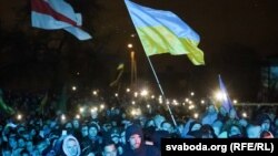 Пратэст у Літве супраць расейскай вайны ва Ўкраіне. Вільня, 24 сакавіка