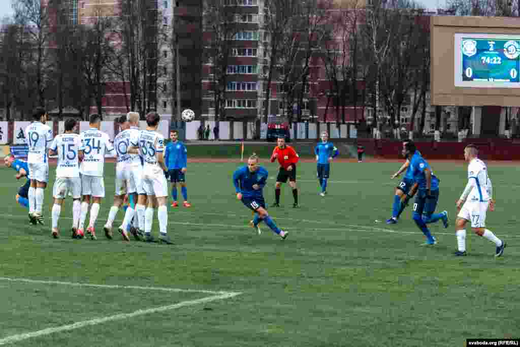 Штрафны па варотах &laquo;Дынама-Берасьце&raquo;.