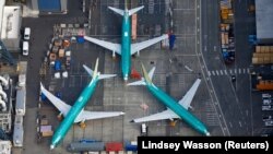 Самалёты Boeing 737 MAX на заводле Boeing у горадзе Рэнтан, штат Вашынгтон. 21 сакавіка 2019 году