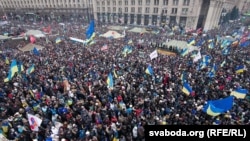 Эўрамайдан у цэнтры Кіева ў сьнежні 2013 году. Ілюстрацыйнае фота