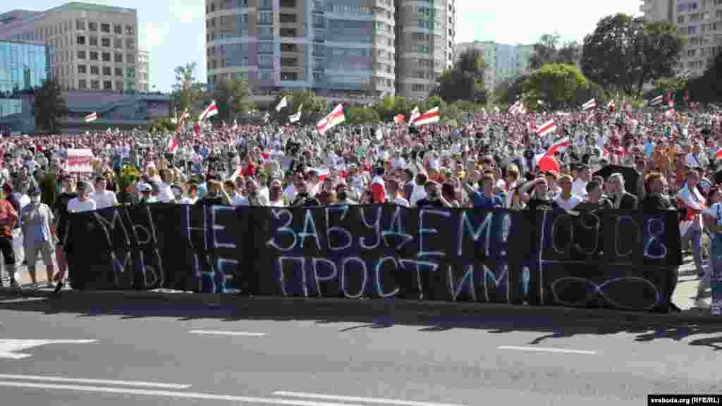 Belarus - The posters and inscriptions on the March of Freedom in Minsk, August 17, 2020