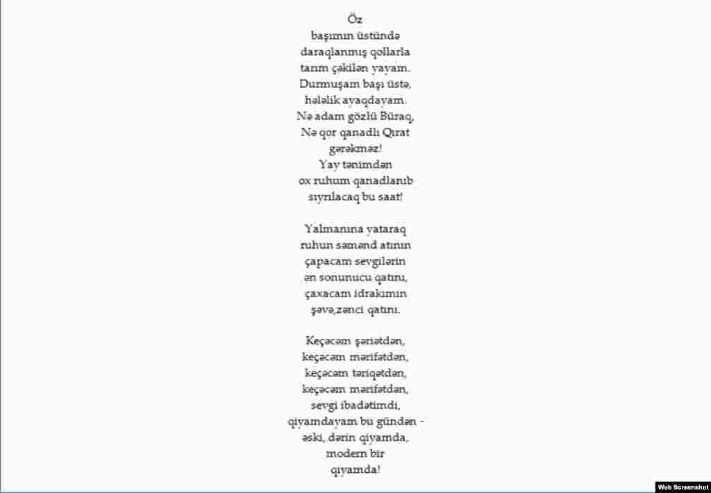 Azerbaijan - Poem by Azeri poet Asad Jahangir