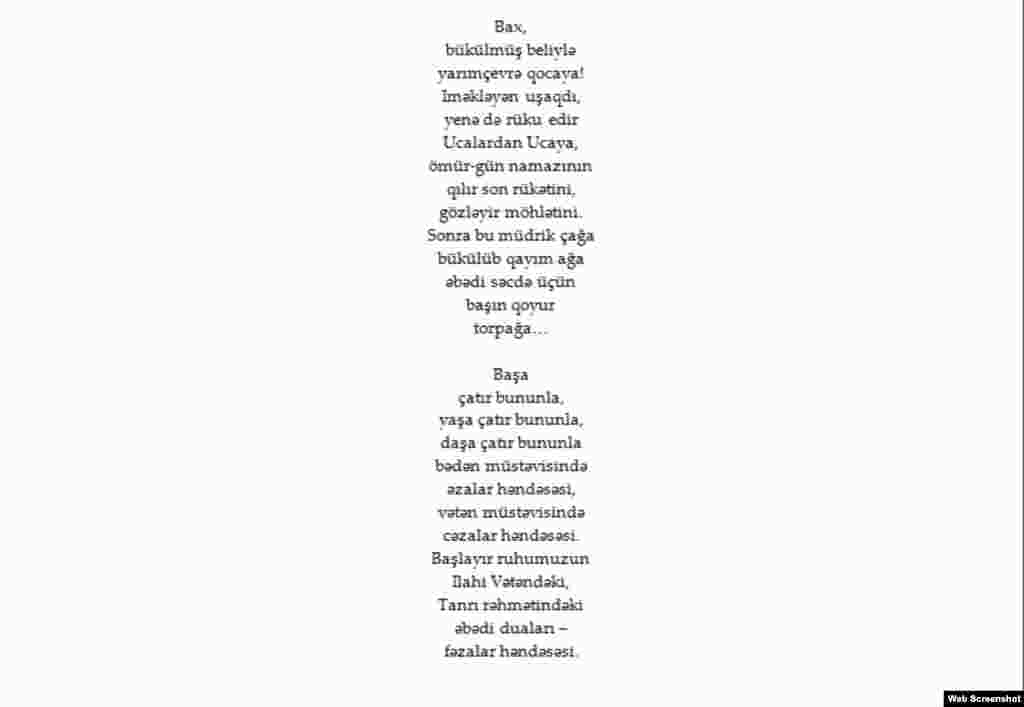 Azerbaijan - Poem by Azeri poet Asad Jahangir